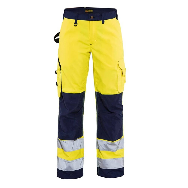 Blakläder 715518113389C34 Size C34 "High-Vis" Ladies Trousers without Nail Pockets - Yellow/Navy Blue