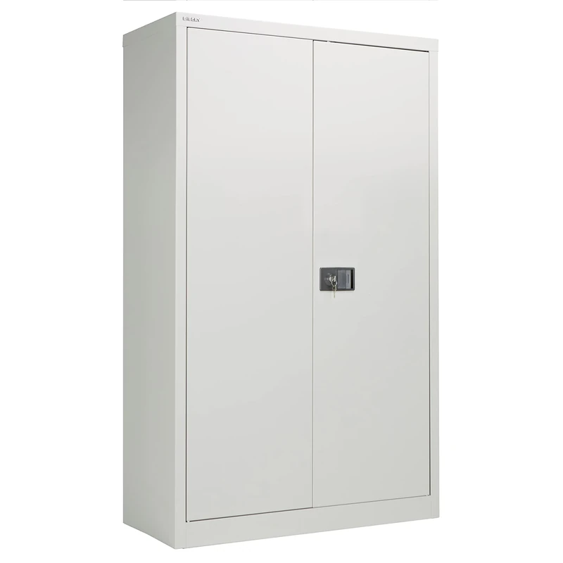 Office Hippo Bisley Contract Stationery Cupboard, 180 cm high - Goose Grey - Image 1