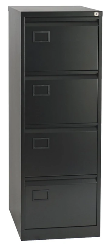Office Hippo 4-Drawer Bisley Contract Steel Filing Cabinet - Black