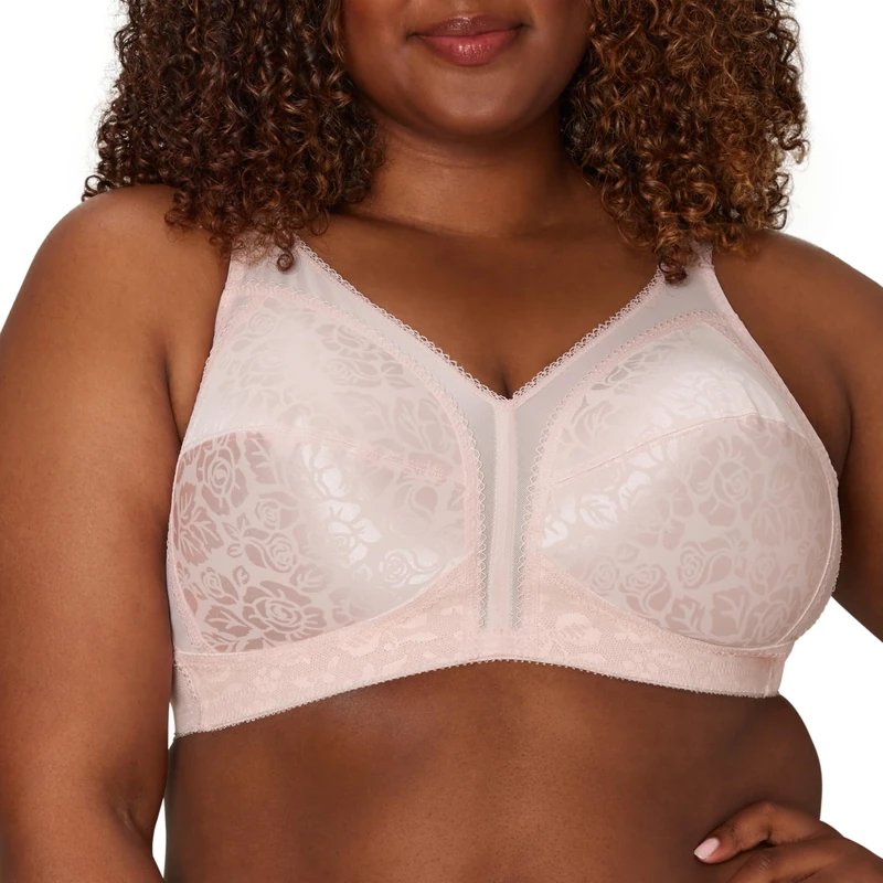 Playtex Women's 18 Hour Comfort-Strap Wireless, Full-Coverage Bra, Single Or 2-Pack, Opaque, Pretty Blush, 36D