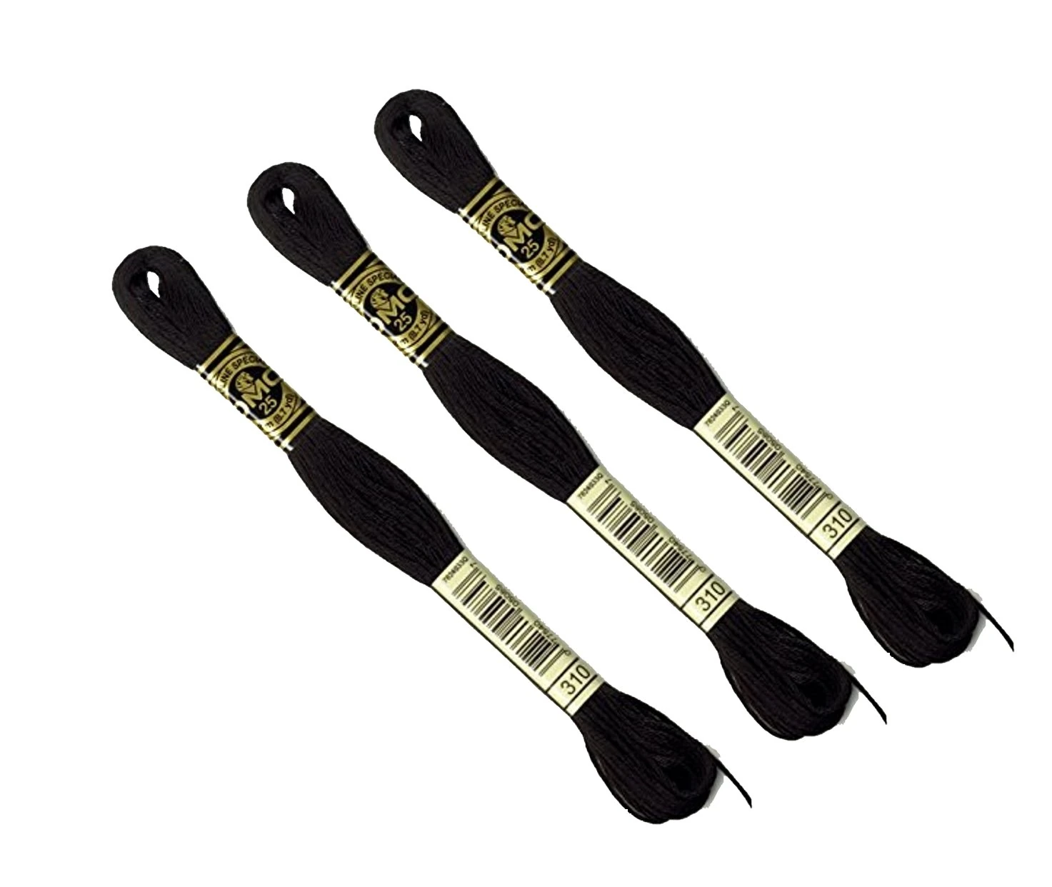 3 x DMC Threads/Skeins Mouline Stranded Cotton Cross Stitch 8 Metres - Number 310