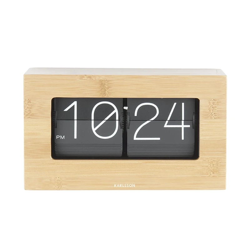 Karlsson Flip Clock Bamboo