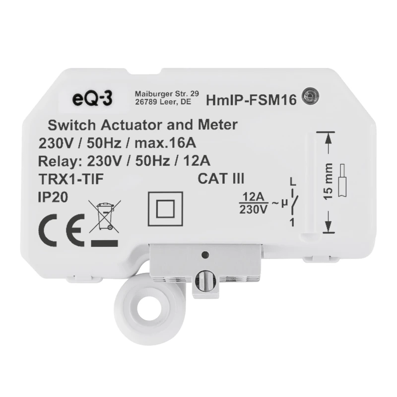 Homematic IP 150239A0 Flush Mount Switch Actuator and Meter - Grey