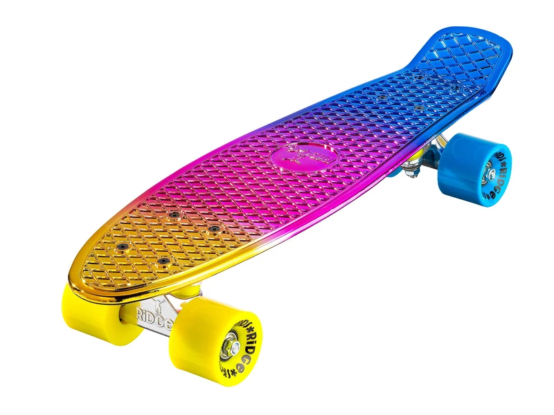 Ridge Skateboards Rainbow Neochrome 22" Mini Cruiser Complete board - UK Manufactured - Metallic Fades