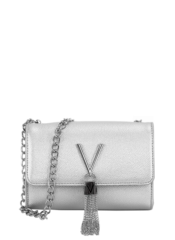Valentino by Mario Valentino Womens VBS1R403G Divina Clutch Silver (ARGENTO)