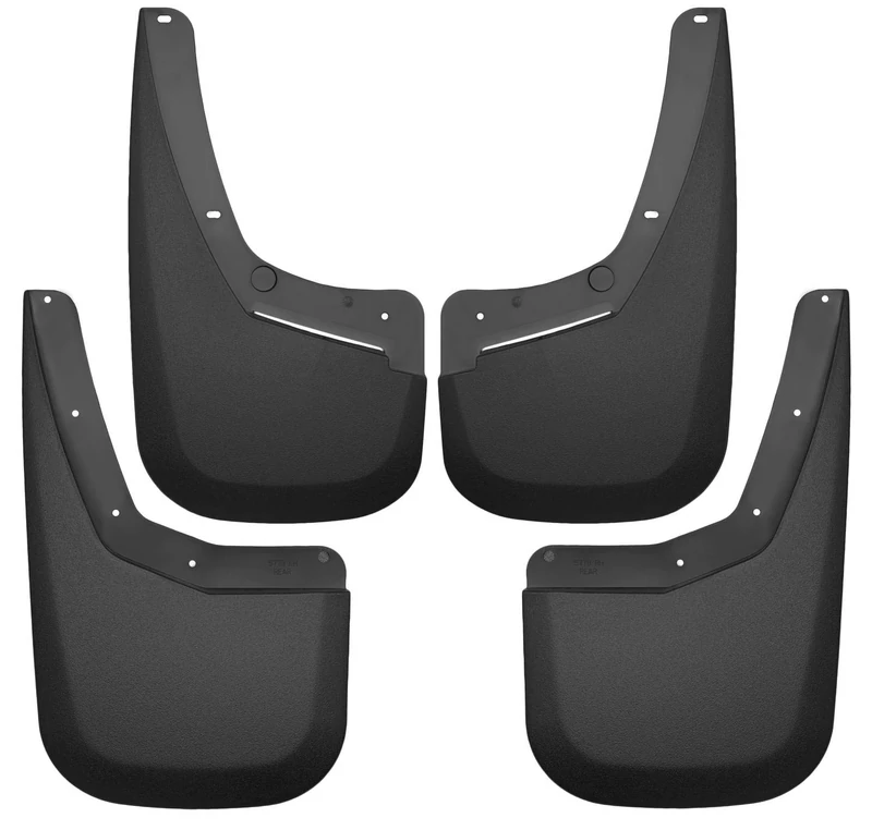 Husky Liners Fits 2007-13 Chevrolet Silverado 1500, 2007-14 Chevrolet Silverado 2500/3500 - SINGLE REAR WHEELS Custom Front and Rear Mud Guard Set,Black,56796