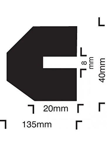 Caledonia Signs 59229 Impact Protection Label, Trapeze, 40/40/8 Push On