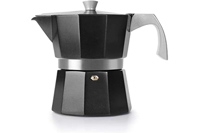 IBILI Evva Black Express Moka Pot, 12 Cups, 600 ml, Cast Aluminium, Safe for Induction Hob