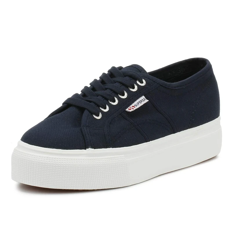 Superga Women's 2730-cotu Sneakers, Blue Navy Fwhite F43, 7 UK