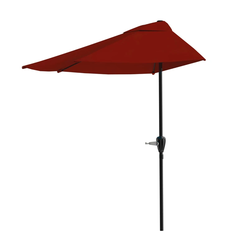 9-Foot Half Patio Umbrella '? Easy Crank Opening Shade Canopy for Balconies Porches or Aga