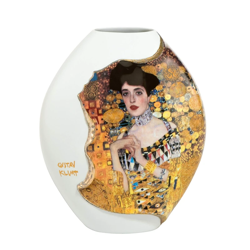 Goebel Artis Orbis Gustav Klimt Adele Bloch-Bauer 66-500-41-1 Vase Porcelain with Golden Pattern 20 x 16.5 x 10 cm