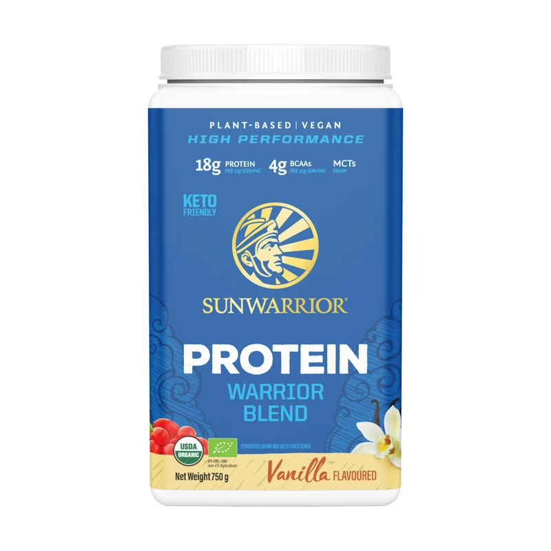 Sunwarrior Warrior Blend Organic Raw Vegan Protein Powder Vanilla, 750g - Image 1