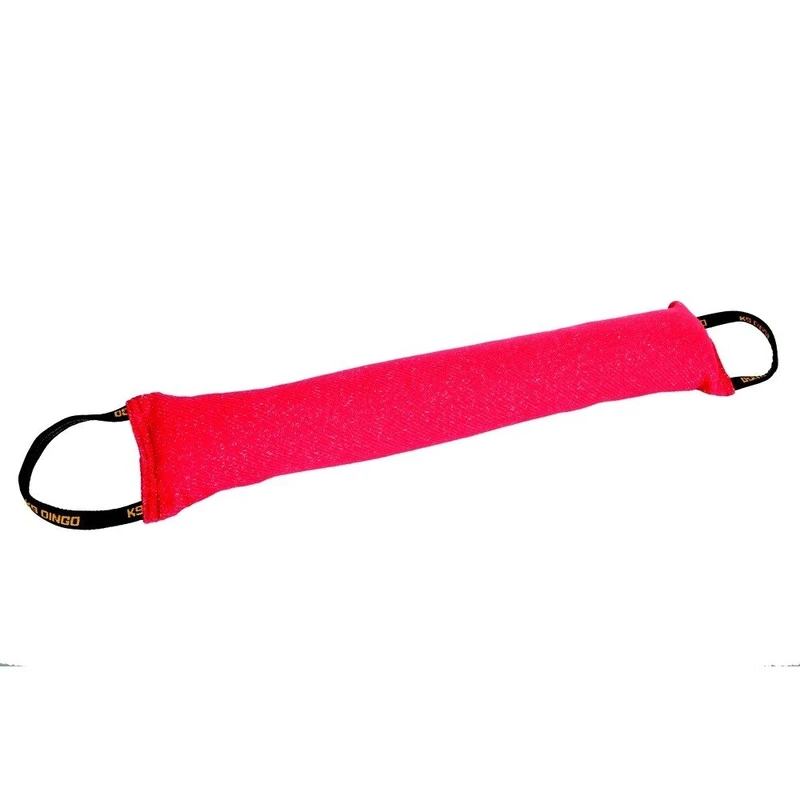 Dingo Gear Dog Bite Tug with Two Handles Handmade of French Material Red S00079