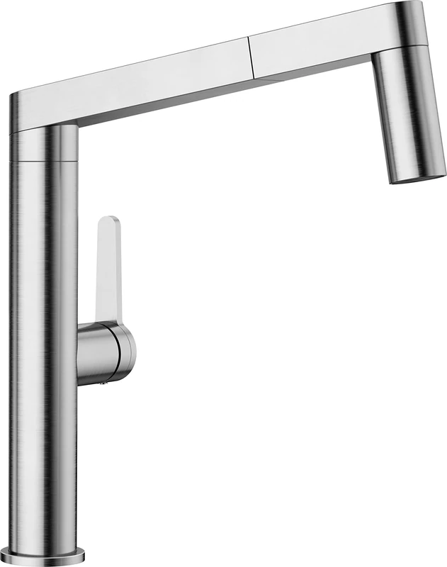BLANCO Panera-S 521547, Designer Kitchen Mixer Tap, Single-Lever Mixer Tap With Pull-Out Spray Hose, Made of Solid Stainless Steel, 29.8 cm