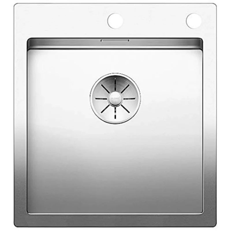 BLANCO CLARON 400-IF/A Stainless Steel Sink, Installation Type: Installation from Top and Flush-Mounted for 45 cm Wide Base Cabinets, Resistant to Scratches, Large Basin Volume