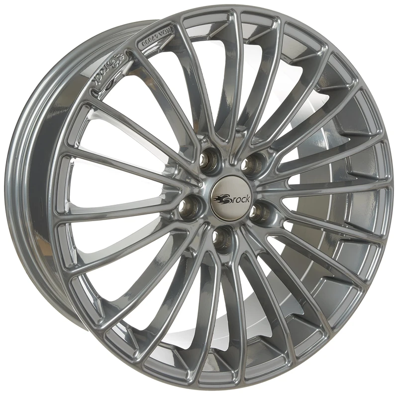 Brock B24 7.5 x 17 ET 38 Bolt Circle 5 x 114 Hub Centering 72.6 580071454, Super-Chrome Silver Painted