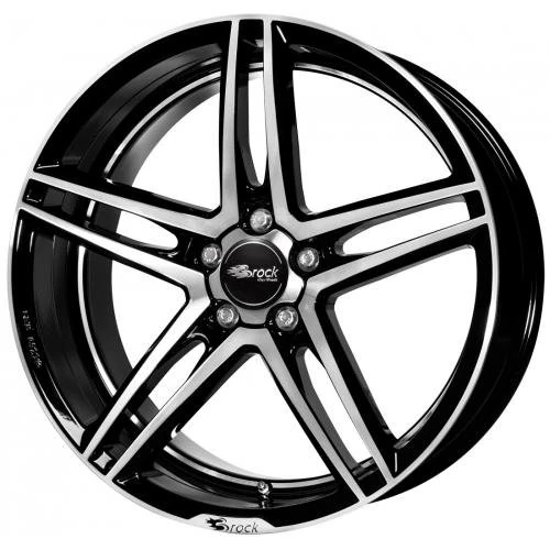 Brock B33 8 x 18 ET 35 Bolt Circle 5 x 114 Hub Centering 72.6 580071074, Black Front-Polished - Image 1