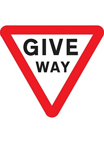 Caledonia Signs 57729 Give Way Class R2 Permanent, 600 mm Triangle, 3 mm Aluminium Composite