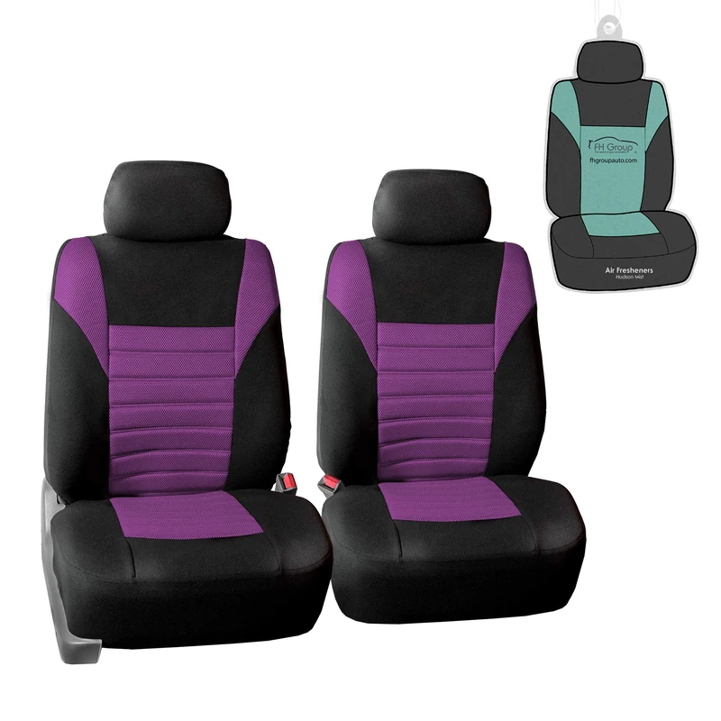 FH GROUP FB068102 Premium 3D Air Mesh Seat Covers (Purple) Front Set with Gift - Universal Fit for Cars, Trucks & SUVss