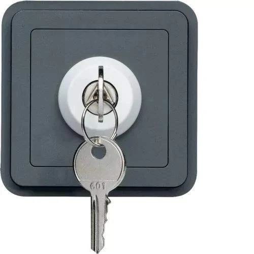 Hager cubyko 2-Position Waterproof Key Switch Grey - Image 1