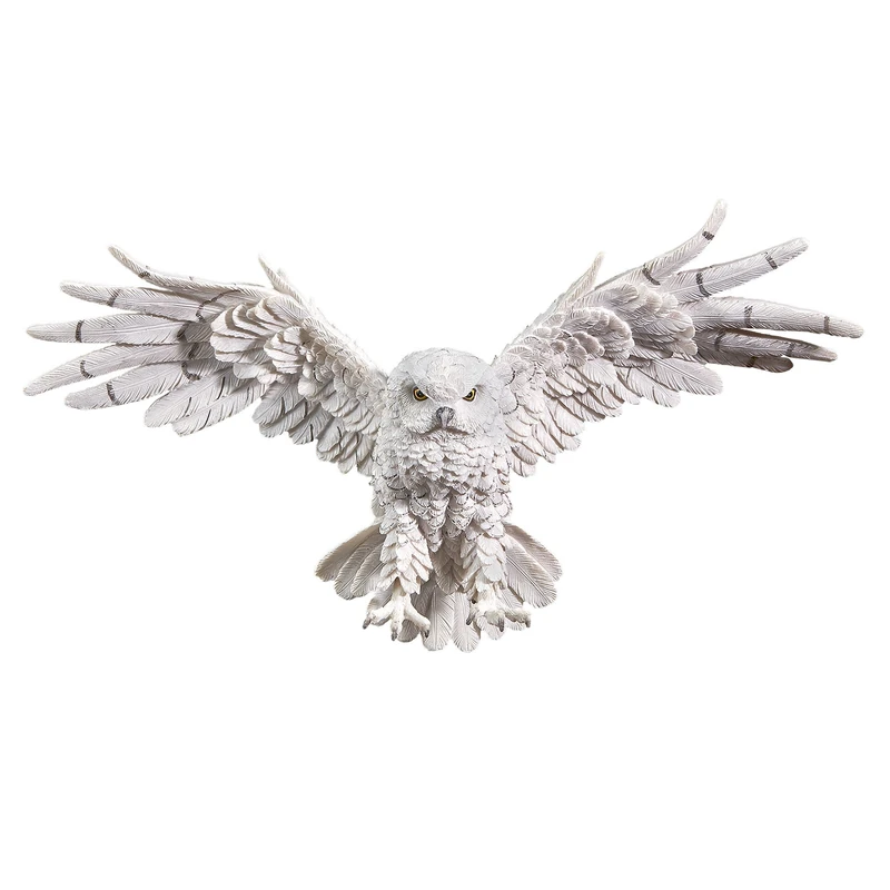 Design Toscano Mystical Spirit Owl Wall Sculpture, Resin, White, 14 x 49.5 x 28 cm