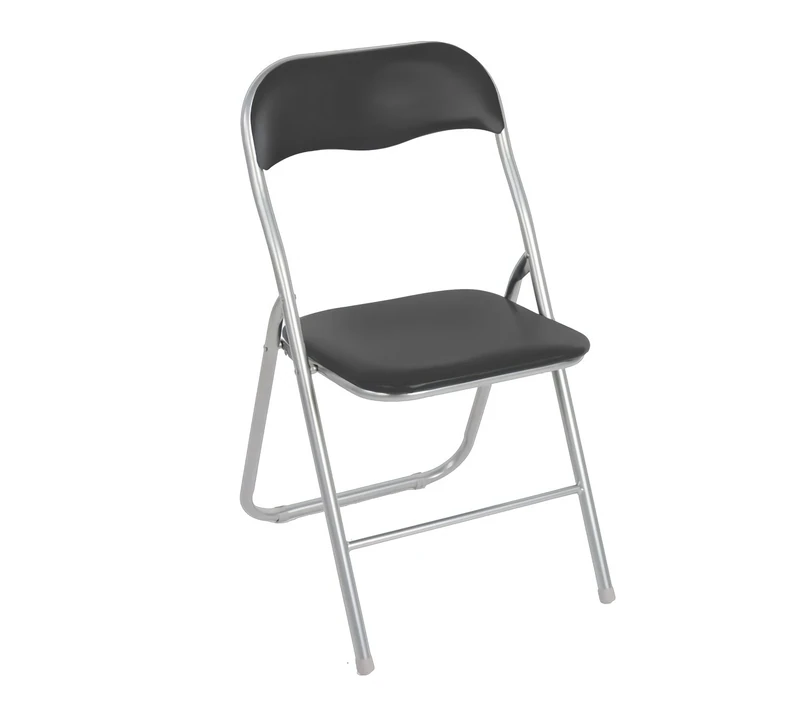 MEDIA WAVE store 2008AN0816 Set of 4 Folding Chairs Grey Ass. Padded Lyon with Metal Base, Single