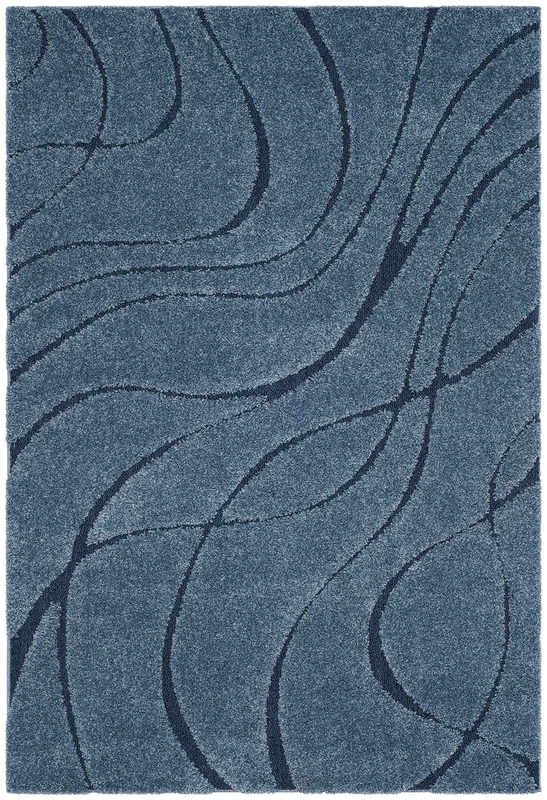 Safavieh Naples Shag Area Rug, Synthetic, Light Blue, 182 x 274 x 2.54 cm