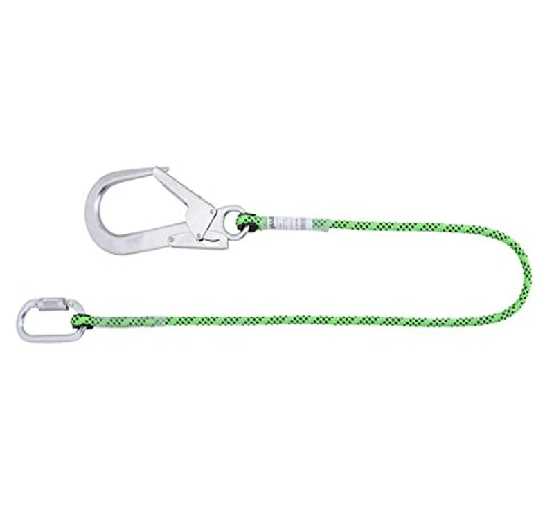 Miller Restraint Lanyard ø11 mm Kernmantel 1M with Light Green Rope with Black Stripes, Highly Visible Stiches, 1032342 (1 Piece)