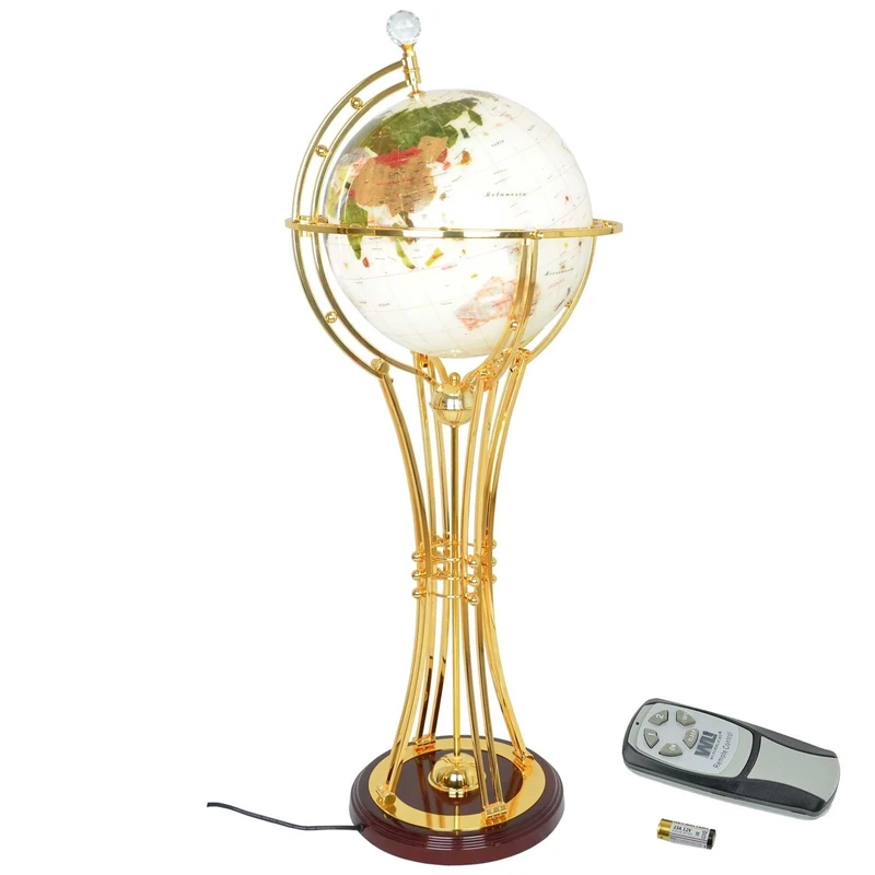Rotating Earth Globe with Luxury Gold finish Stand Home Office Decor