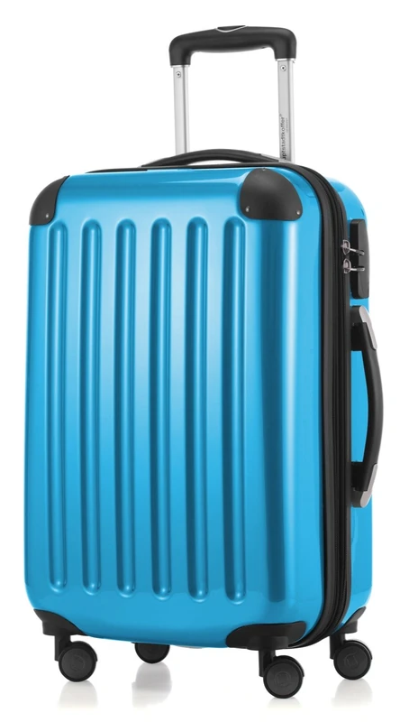 Hauptstadtkoffer Alex Cabin Suitcase 55x38x23 cm, 42 L, Combination Lock, Expandable Hard Shell Trolley PC/ABS, 3.2 kg, 4 Double Wheels, Cyanblue