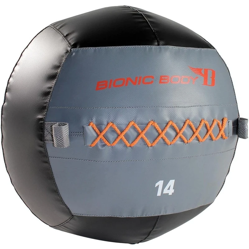 Bionic Body Soft Medicine Ball Weighted Slam Wall Ball for Cardio Workout and Core Training – Ideal for Squat, Lunge, and Partner Toss – 6, 10, 14, 20 lb, 14-Pound