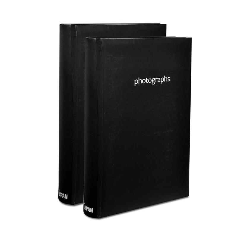 ARPAN 2 x Photo Album Memo Slip in Case Photo Album For 300 x 4 x 6 Inch/ 10x15 cm Photos (Black) 300BK-X2