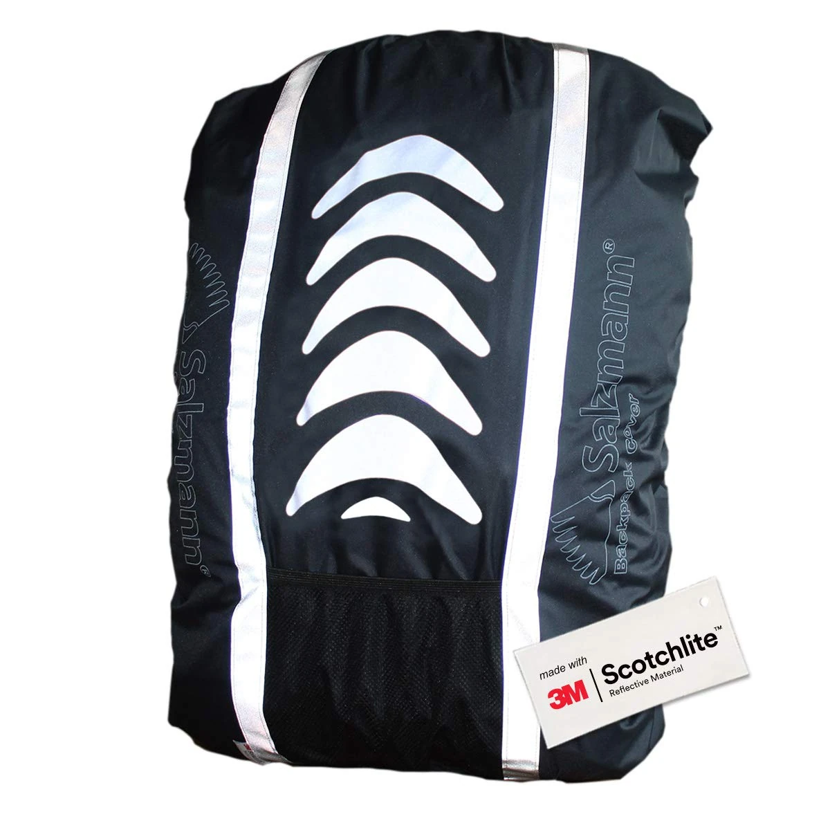 Salzmann Reflective Rucksack Cover - High Visibility, Waterproof, Weatherproof - Made with 3M Scotchlite