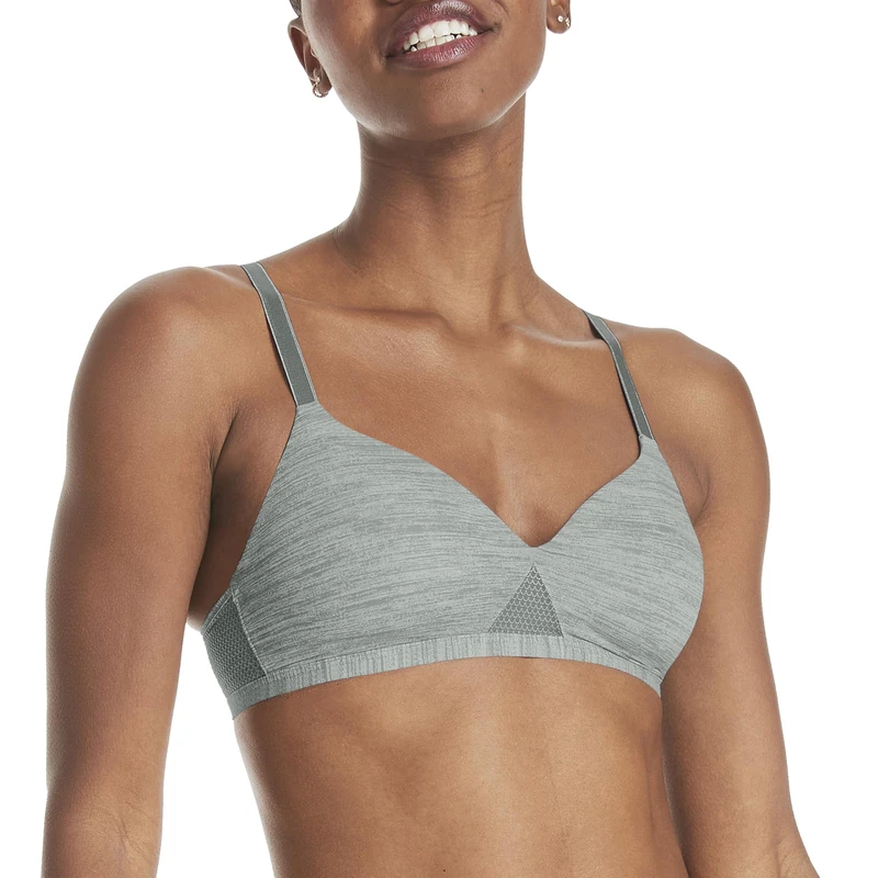 Hanes Women's Padded Bra, Coolest Grey Heather Print, M - Image 1