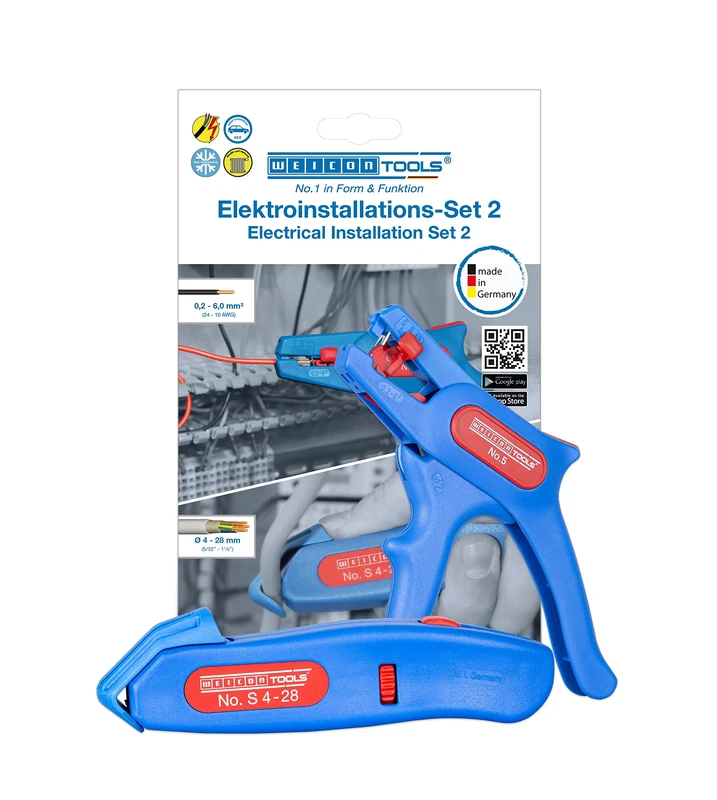 WEICON Electrical Installation Set 2 |Wire Stripper No. 5 | Cable Stripper No. S 4-28