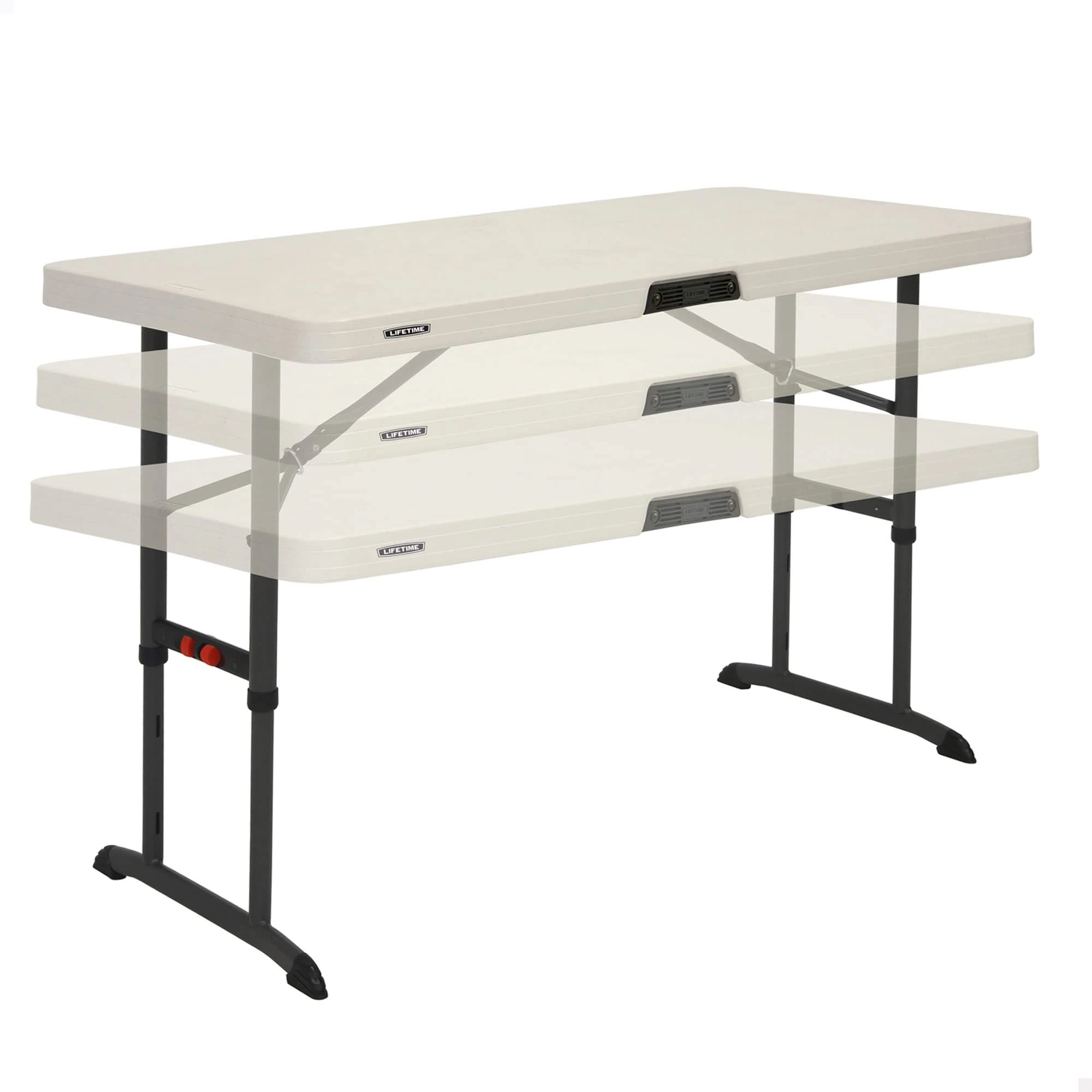 LIFETIME 80522 4 ft (1.22 m) Commercial Adjustable Folding Table, Almond