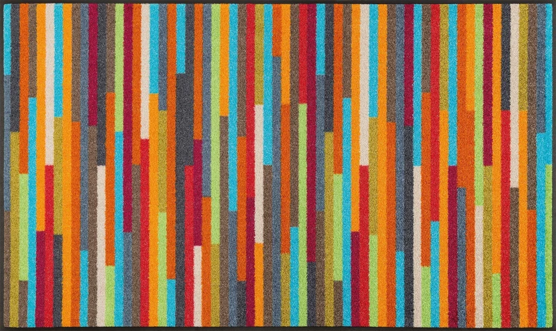 wash+dry Mikado Stripes Doormat 75 x 120 cm Washable Indoor and Outdoor Use Multi-Coloured