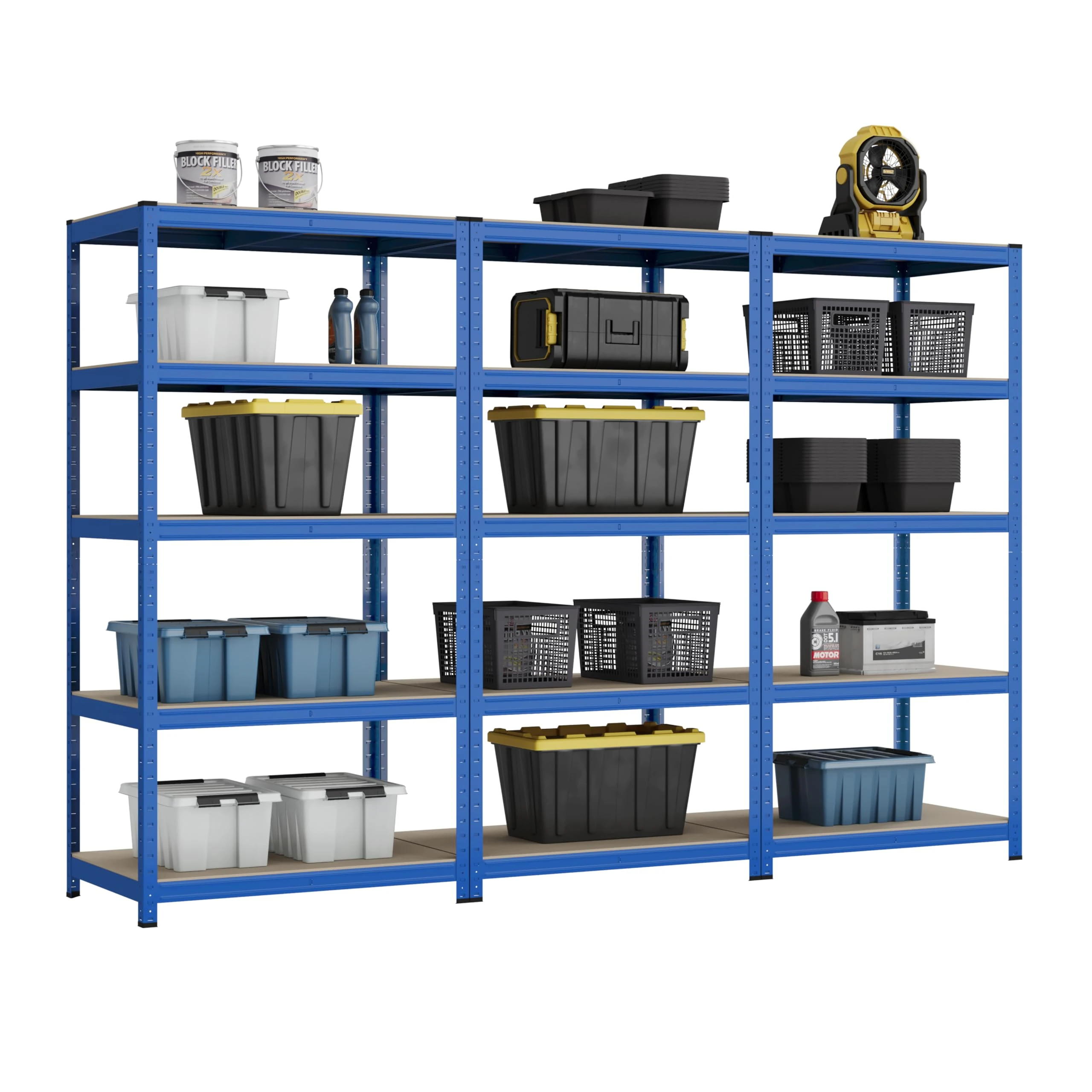 Racking Solutions Heavy Duty Garage Racking 3 Bay MEGA DEAL 200KG Per Shelf (1800mm H x 900mm W x 450mm D)