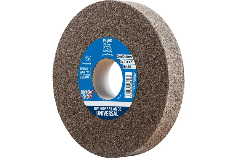 PFERD 39009713 Universal Abrasive Disc, 200 x 32 x 51 mm, A36, Hard Sanding Disc for Universal Grinding Tasks, with Reducing Sleeve (32 mm)