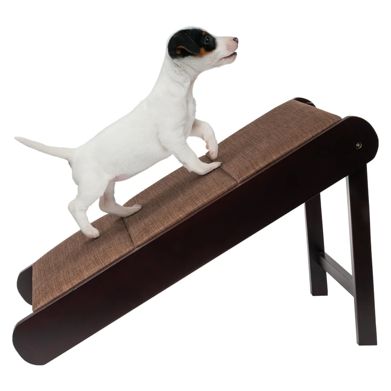 Petmaker Dog Ramp – Foldable Wooden Ramp for Pets Under 80lbs to Get on High Beds, Furniture, or Into Vehicles – Pet Supplies