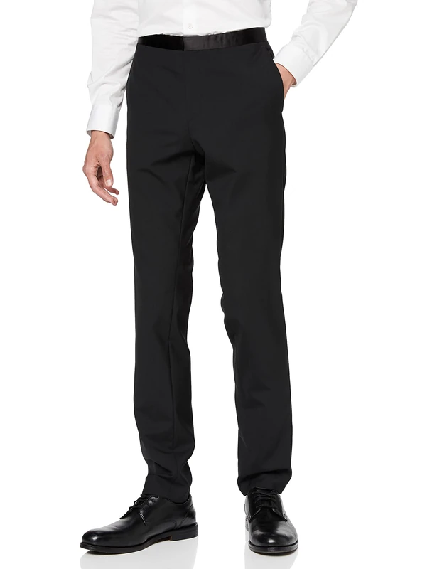 HUGO Men's Hetons Suit Trousers, Black 001, 98 - Image 1