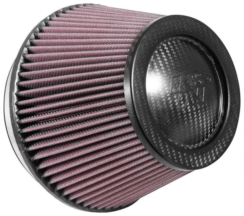 K&N Universal Air Filter - Carbon Fiber Top: High Performance, Premium, Replacement Engine Filter: Flange Diameter: 6 In, Filter Height: 5 In, Flange Length: 1 In, Shape: Tapered Conical, RP-2960