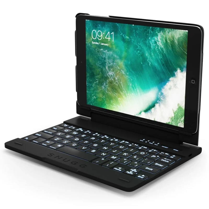 The Snugg B01MRIO8SI Keyboard Case for Apple iPad Mini - Black