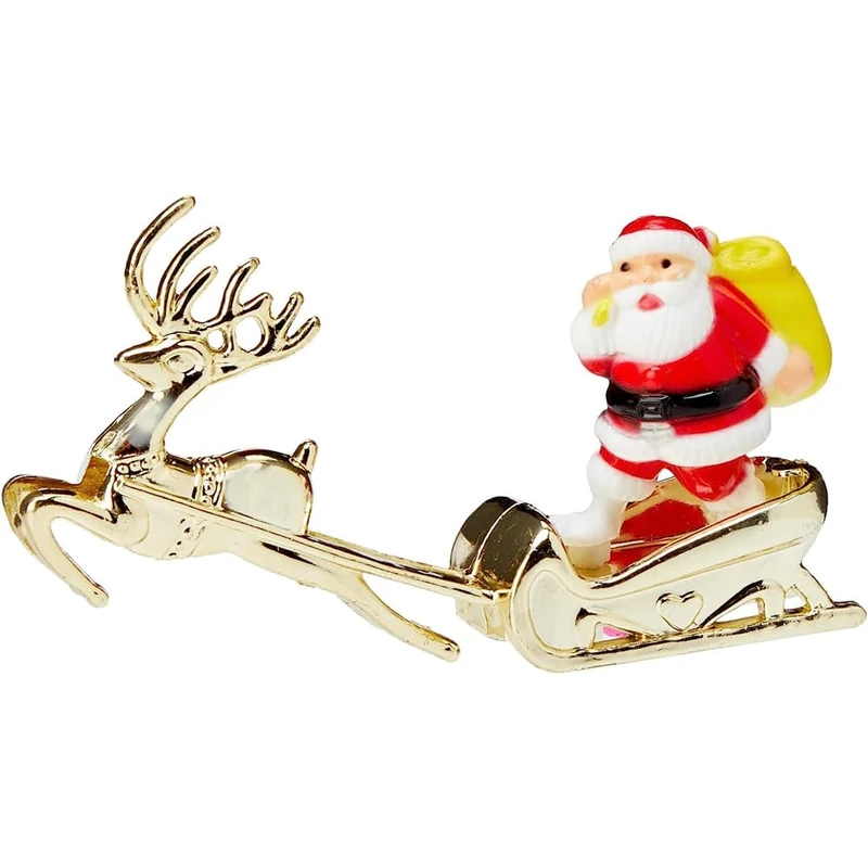 Anniversary House Santa & Gold Sleigh Cake Topper Picks – 72-Piece Plastic Non-Edible Decorative Baking Supplies for Christmas Cakes (F033, UK)