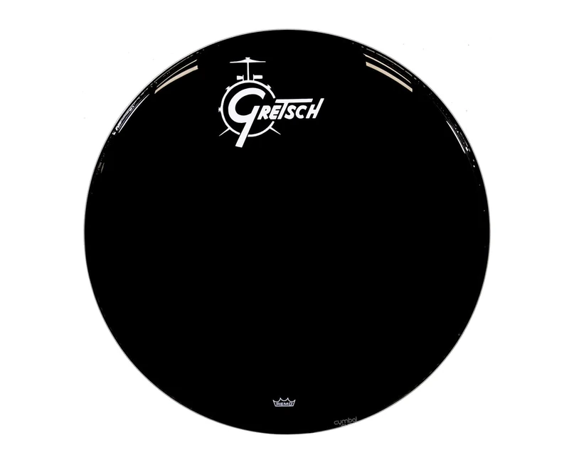 Gretsch Drumhead - Bass Drum Resonant Head - Ambassador - Ebony - 22'' - Logo centred - GRDHEB22