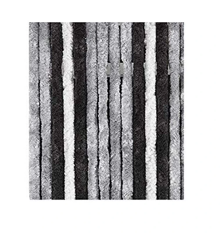 Arisol FRA501047 Chenille Fleece Curtain Grey/Anthracite/Black - Image 1