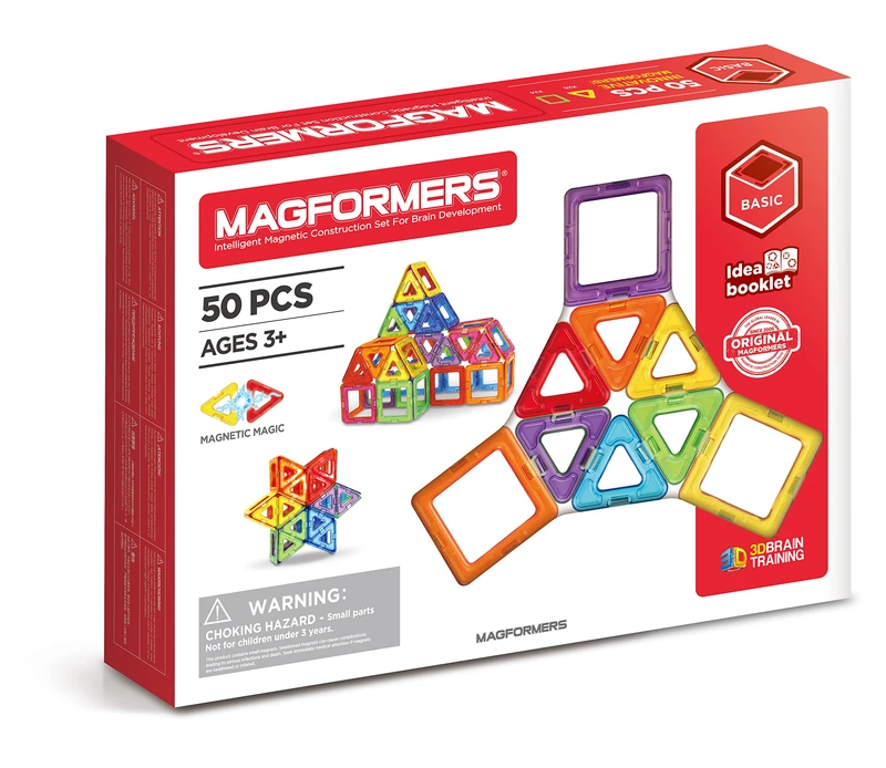 Magformers Set of 50 Magnetic Pieces (701006) Assorted Colour/Model