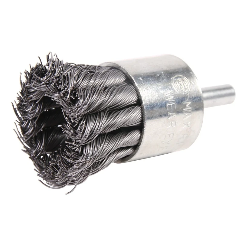 Mercer Industries 181031B - 1-1/2" x 1/4" Shank Premium Knot End Brush.014 Tempered Steel Wire (10 Pack)