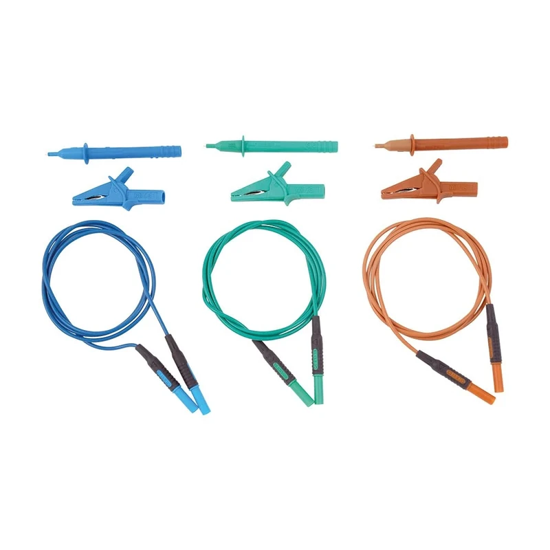 Martindale TL37 Unfused Test Leads Set, 4 mm Diameter, Brown/Blue/Green
