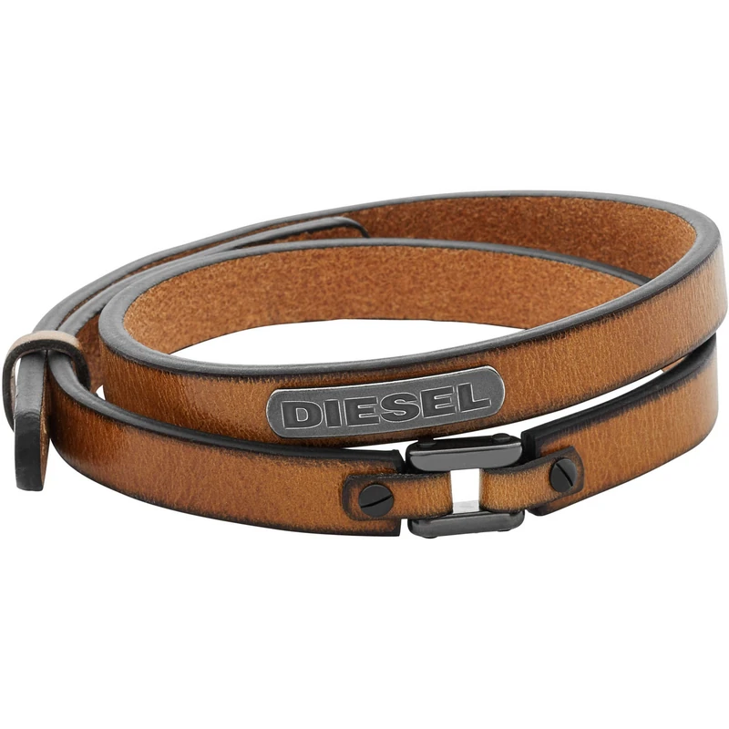 Diesel Men's Leather or synthetic with Collar pin closure bracelet